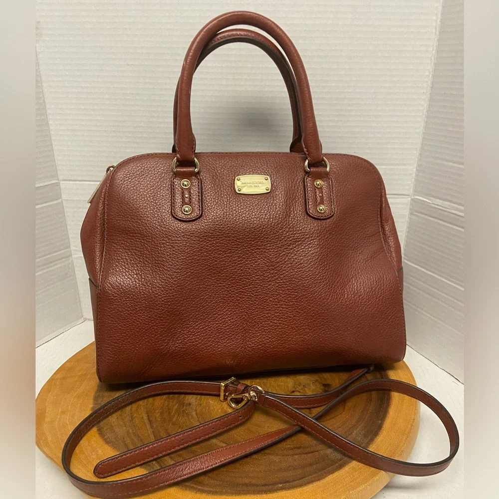 Michael Kors Large Clay Brown Leather Satchel Handbag